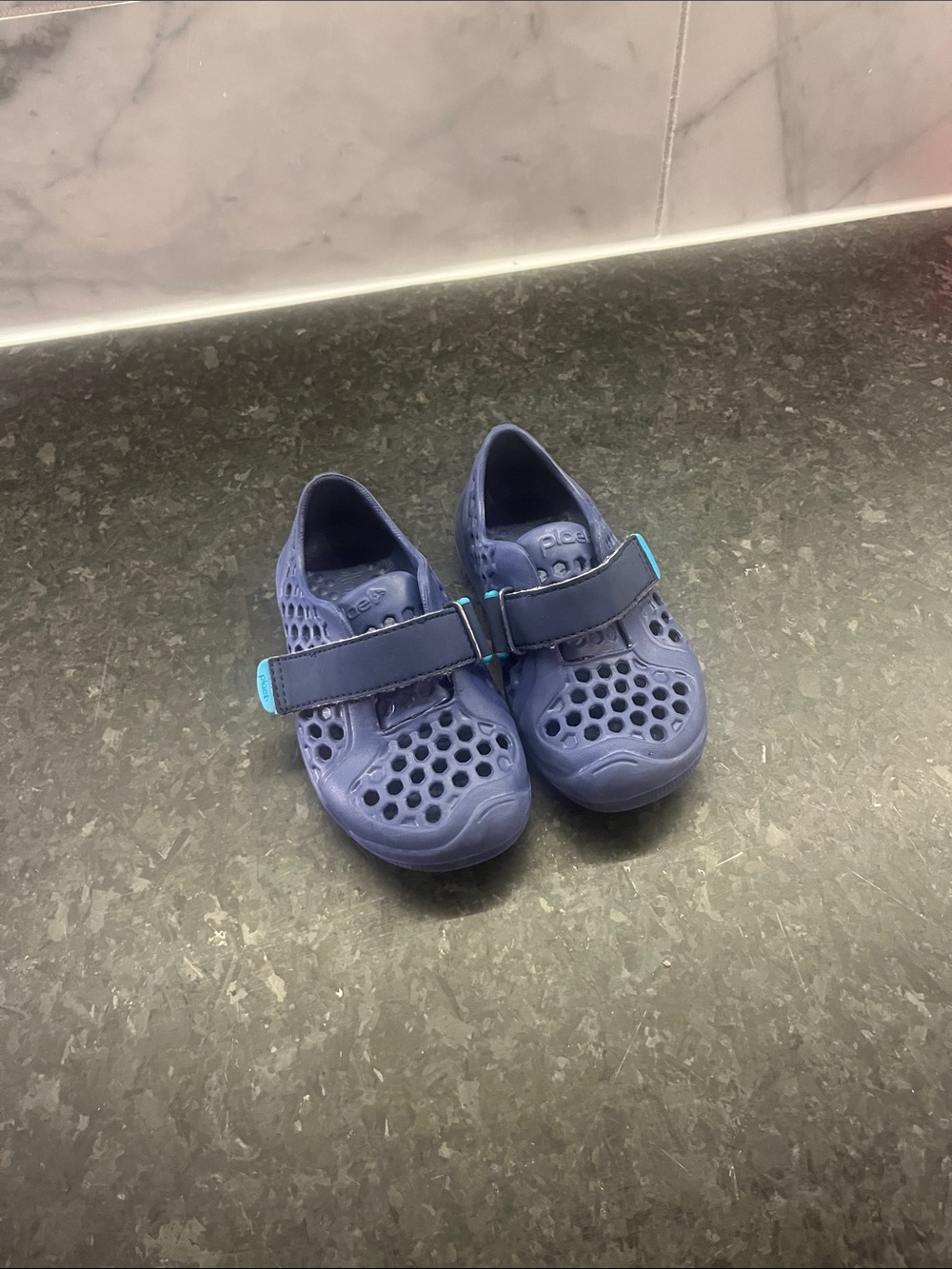 Plae Kids Navy and Teal Water Shoes with Adjustable Strap
